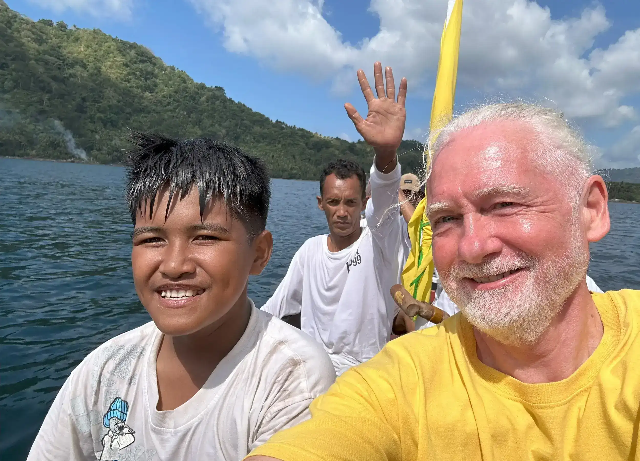 Barry Clarke selfie with the Kora-Kora crew
