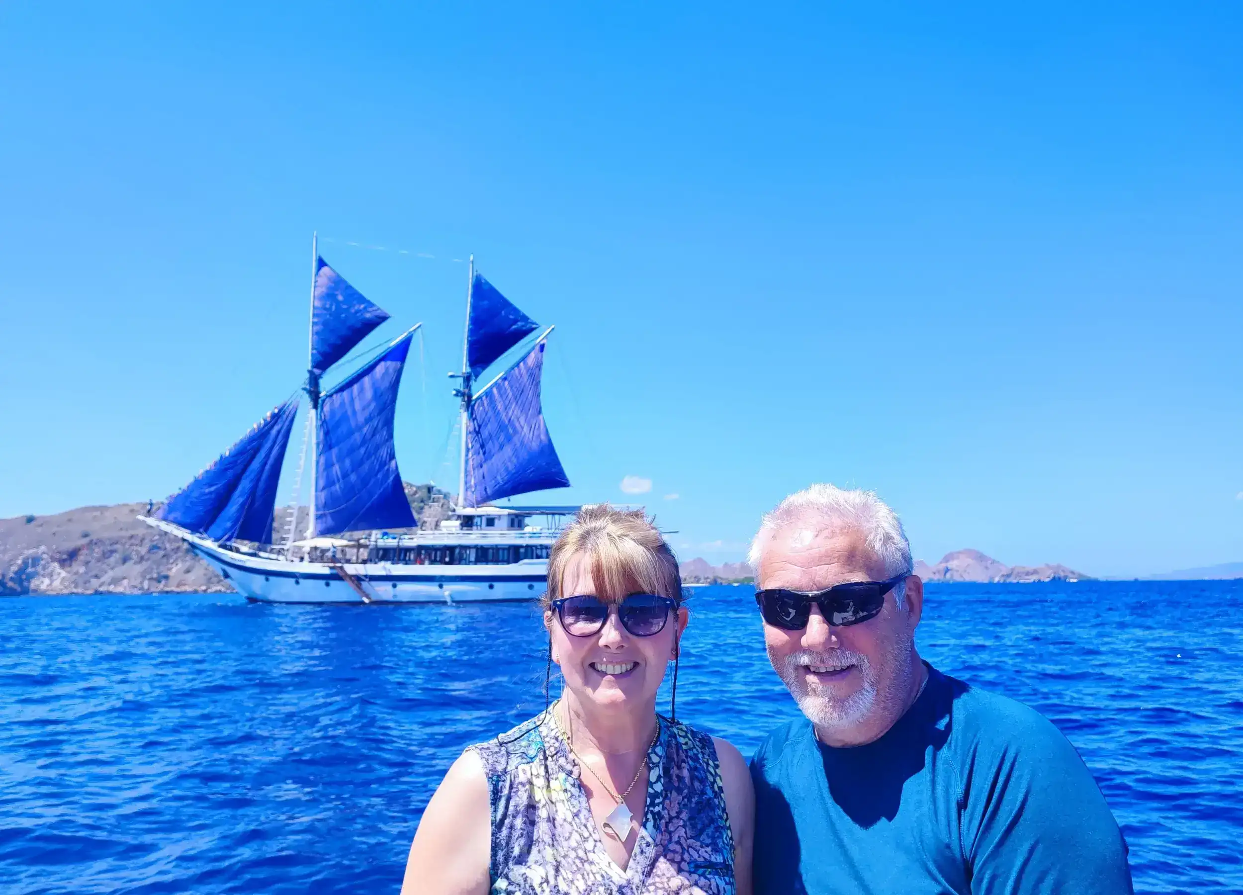 SeaTrek's expert Ray and Angela Hale with SeaTrek's Ombak Putih