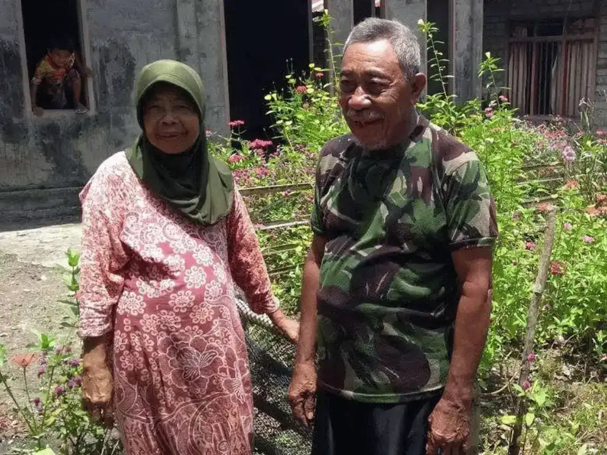 Hadji with his wife in Dodinga, Halmahera, Indonesia