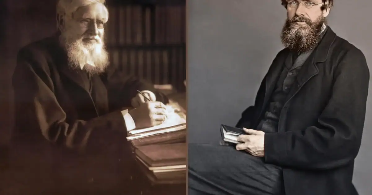 Young and Old Alfred Russel Wallace photograph