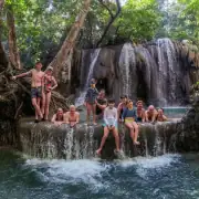 family adventures at the matajitu waterfall sumbawa indonesia