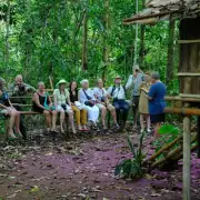 SeaTrek guests visiting the Wallace Hut Replica in Raja Ampat
