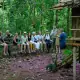SeaTrek guests visiting the Wallace Hut Replica in Raja Ampat