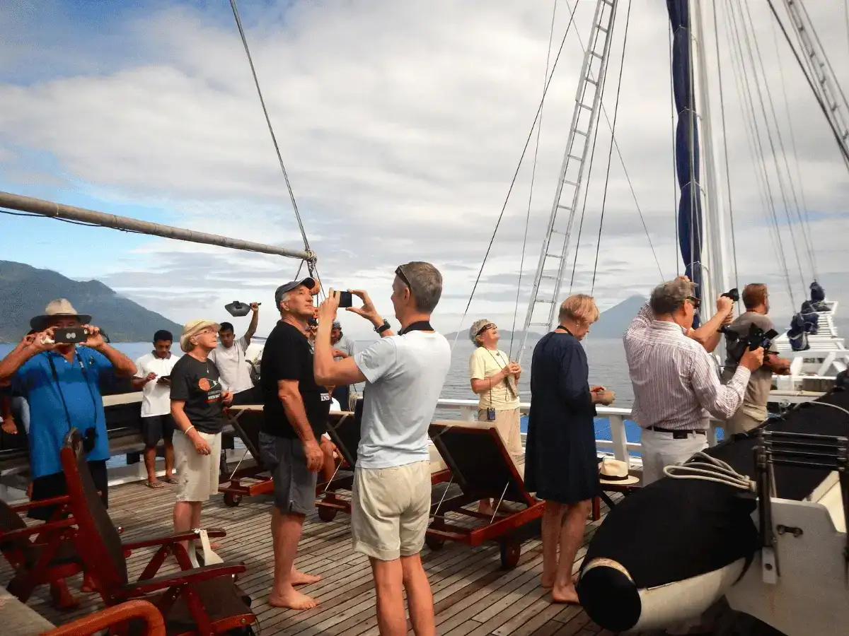 SeaTrek guests waiting for the eclipse