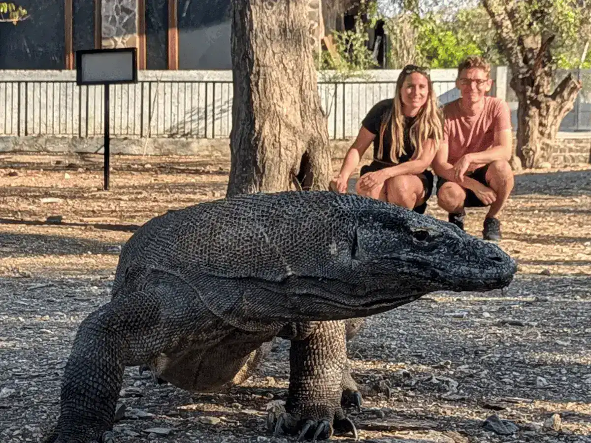 Natasha and Philip with Komodo Dragon