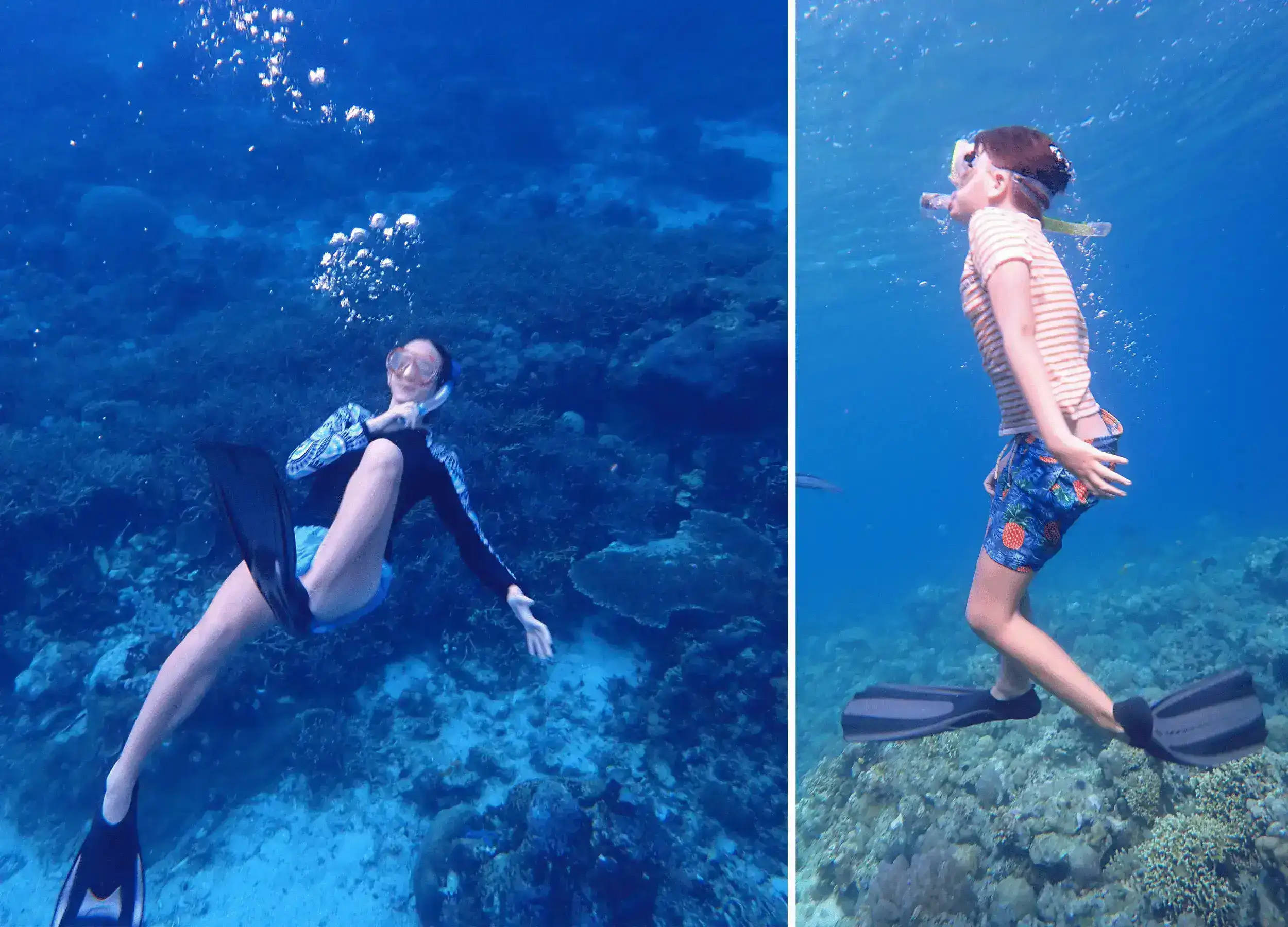 The Hill family snorkeling