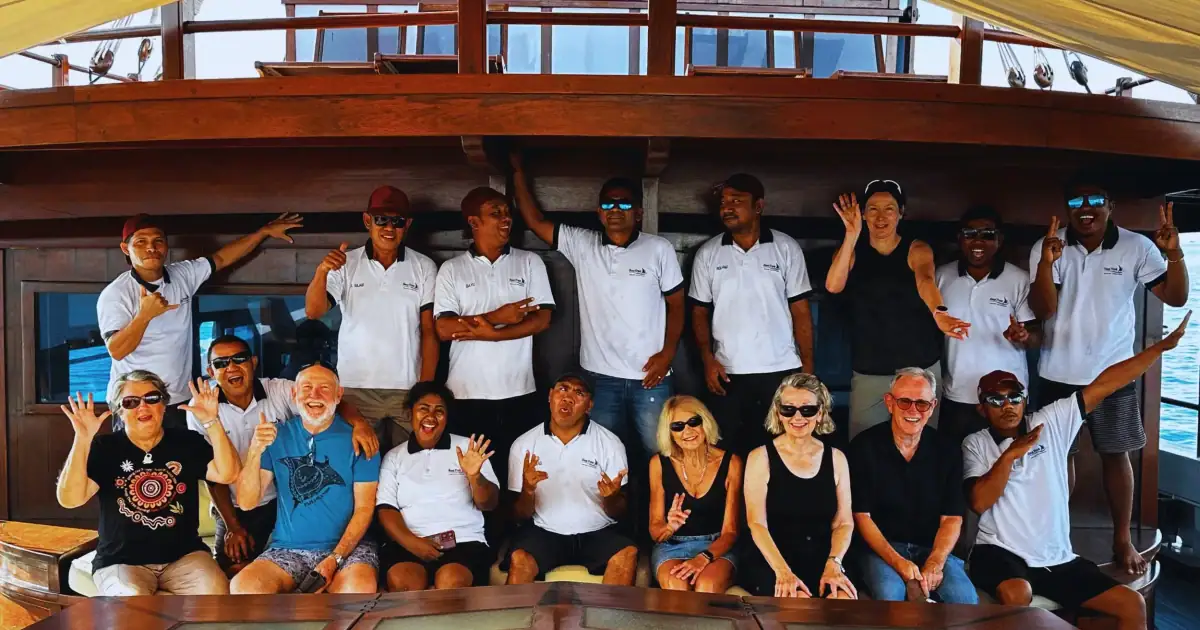 Group photo with my fellow SeaTrek travelers and Katharina's crew.