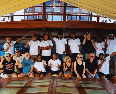 Group photo with my fellow SeaTrek travelers and Katharina's crew.