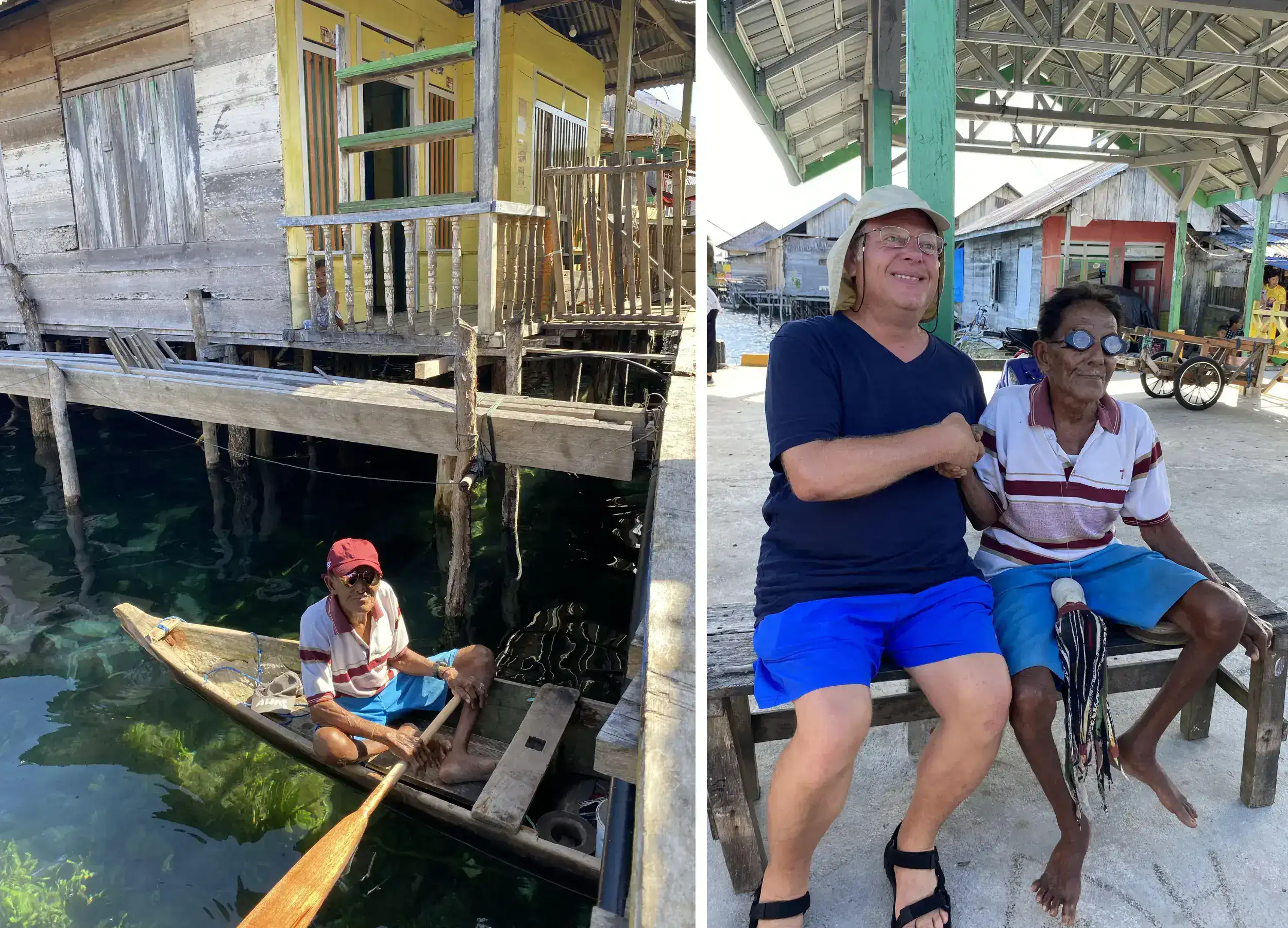 Left: Jago with his traditional canoe. Right: Jago with Dr. George Beccaloni. 