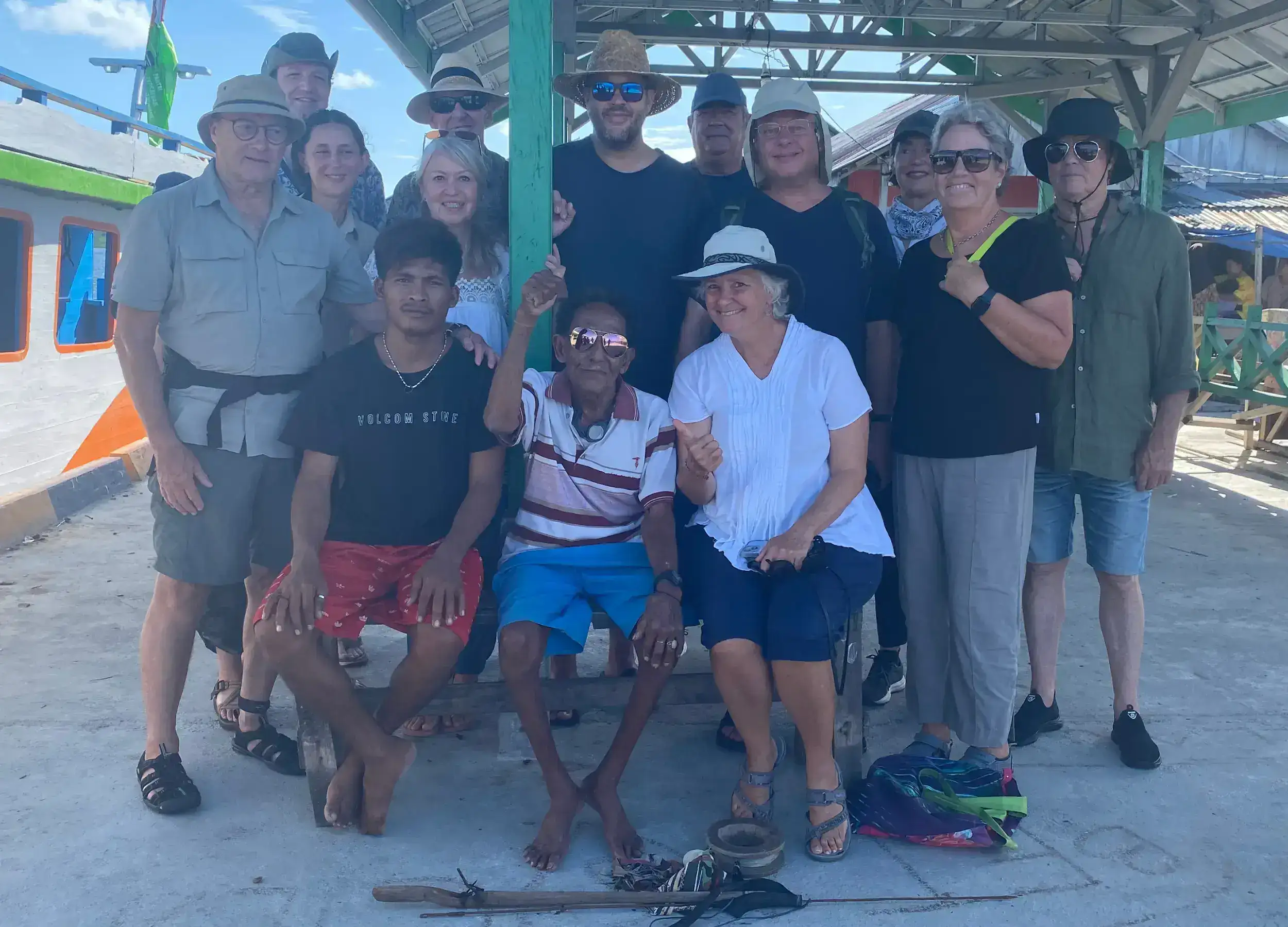 Group photo with Jago in Togean Island. 