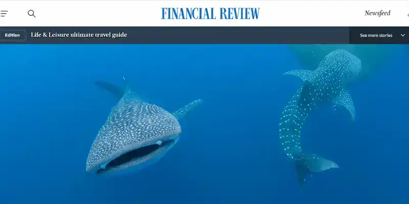 SeaTrek in the press - Whale Sharks in Australia Finacial Review