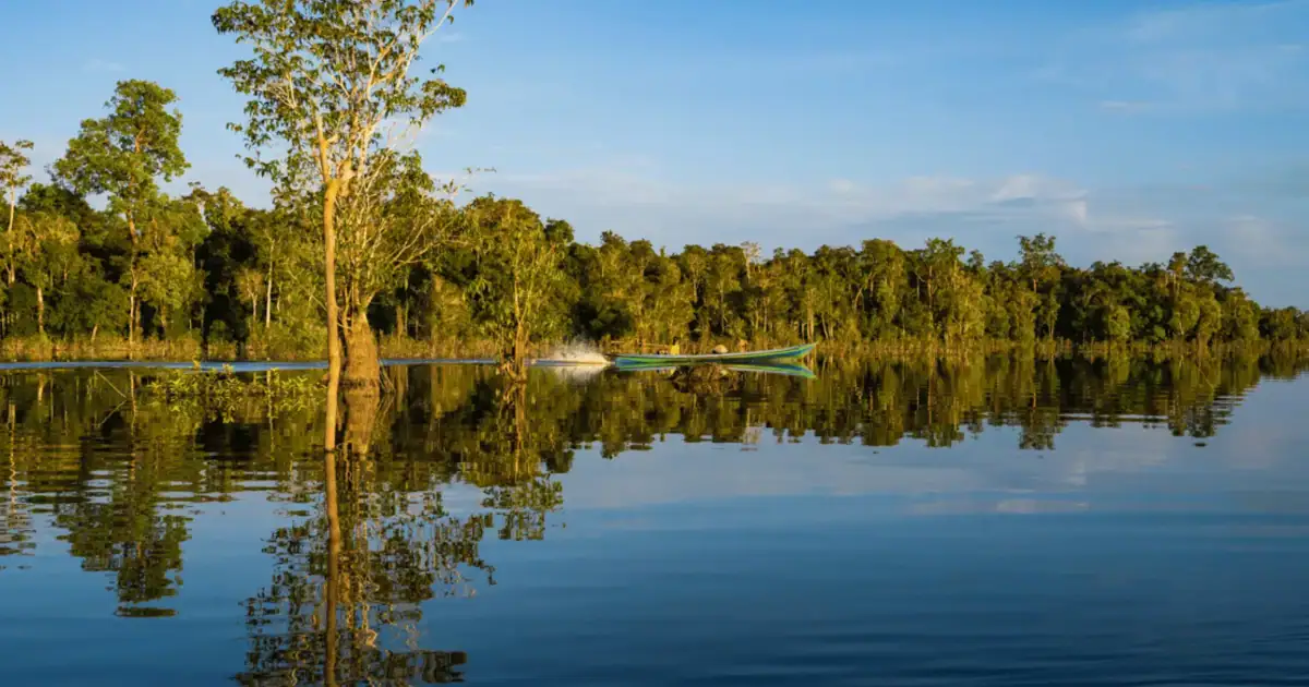 Sunrise river cruise in Borneo