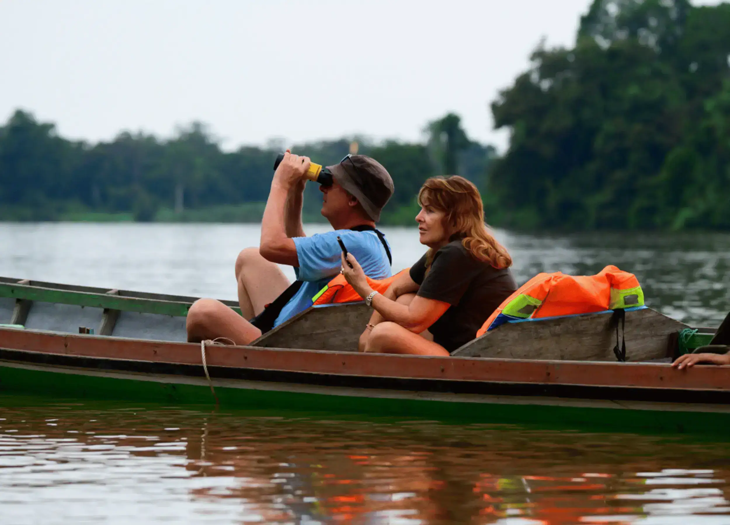 Rach and Mike in Katingan River of Borneo.