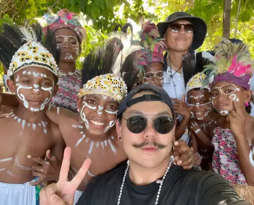Dr. Kai with Kids in Raja Ampat