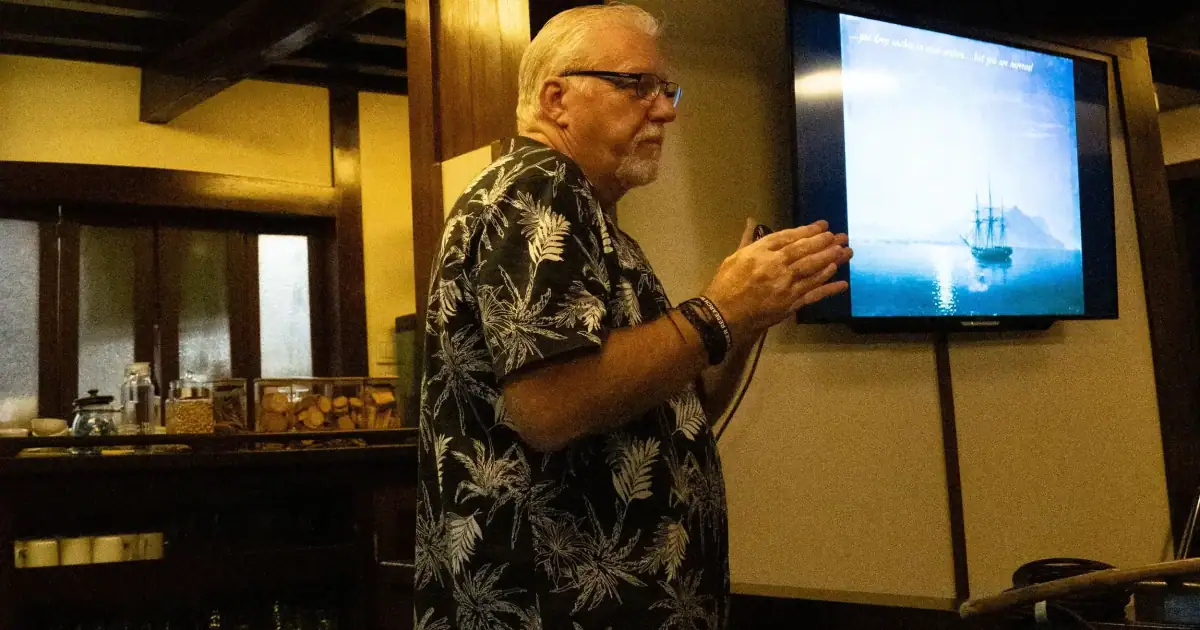 Ray giving a night talk onboard SeaTrek