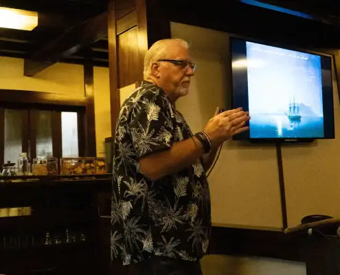 Ray giving a night talk onboard SeaTrek