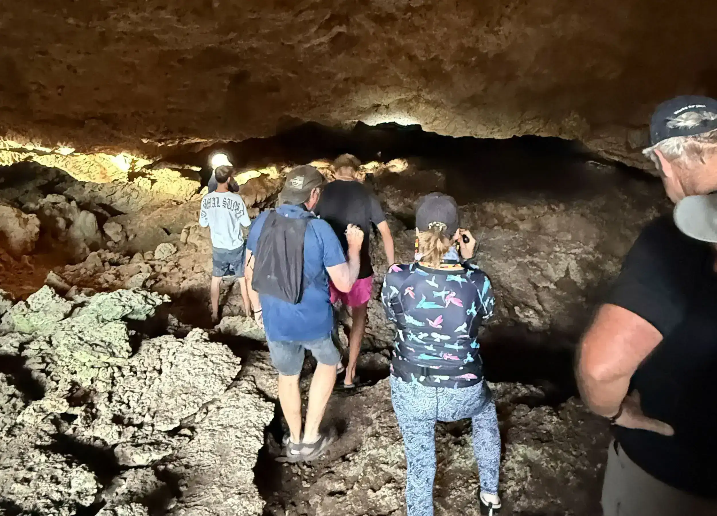 Ray and Angela Hale exploring the cave with SeaTrek guests