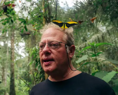 George with Golden Birdwing Butterfly