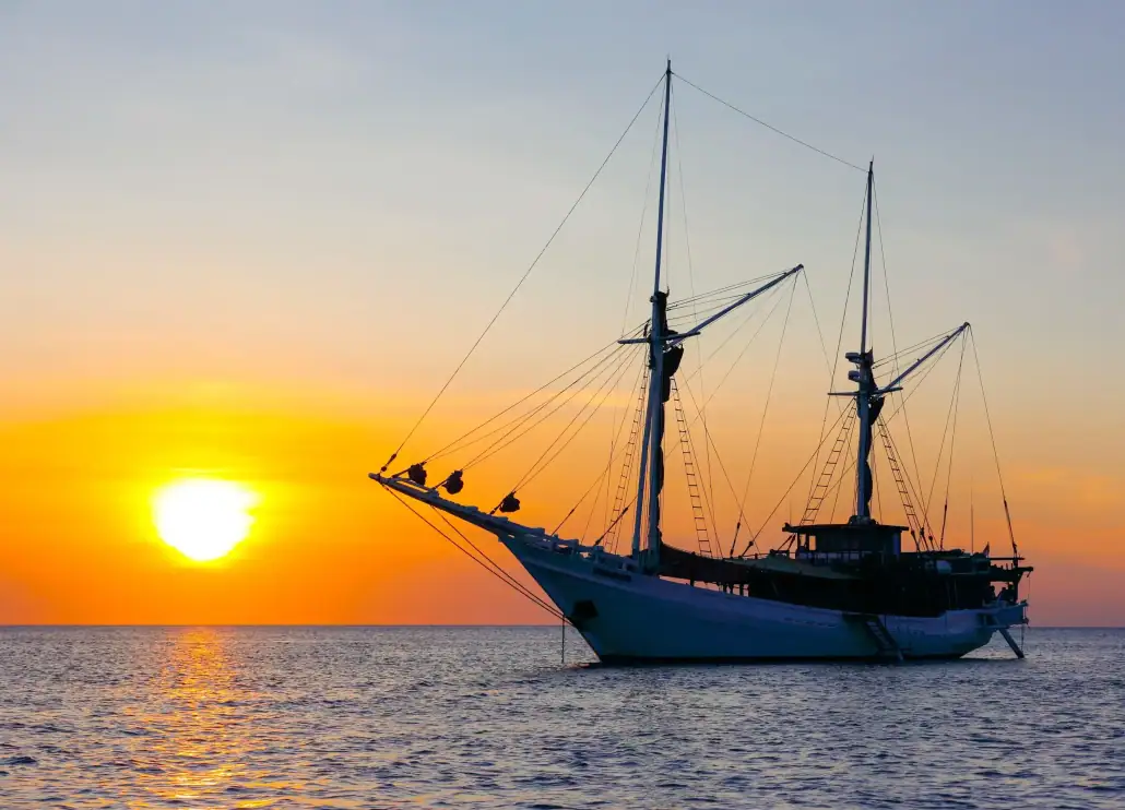 Katharina with a sunset view