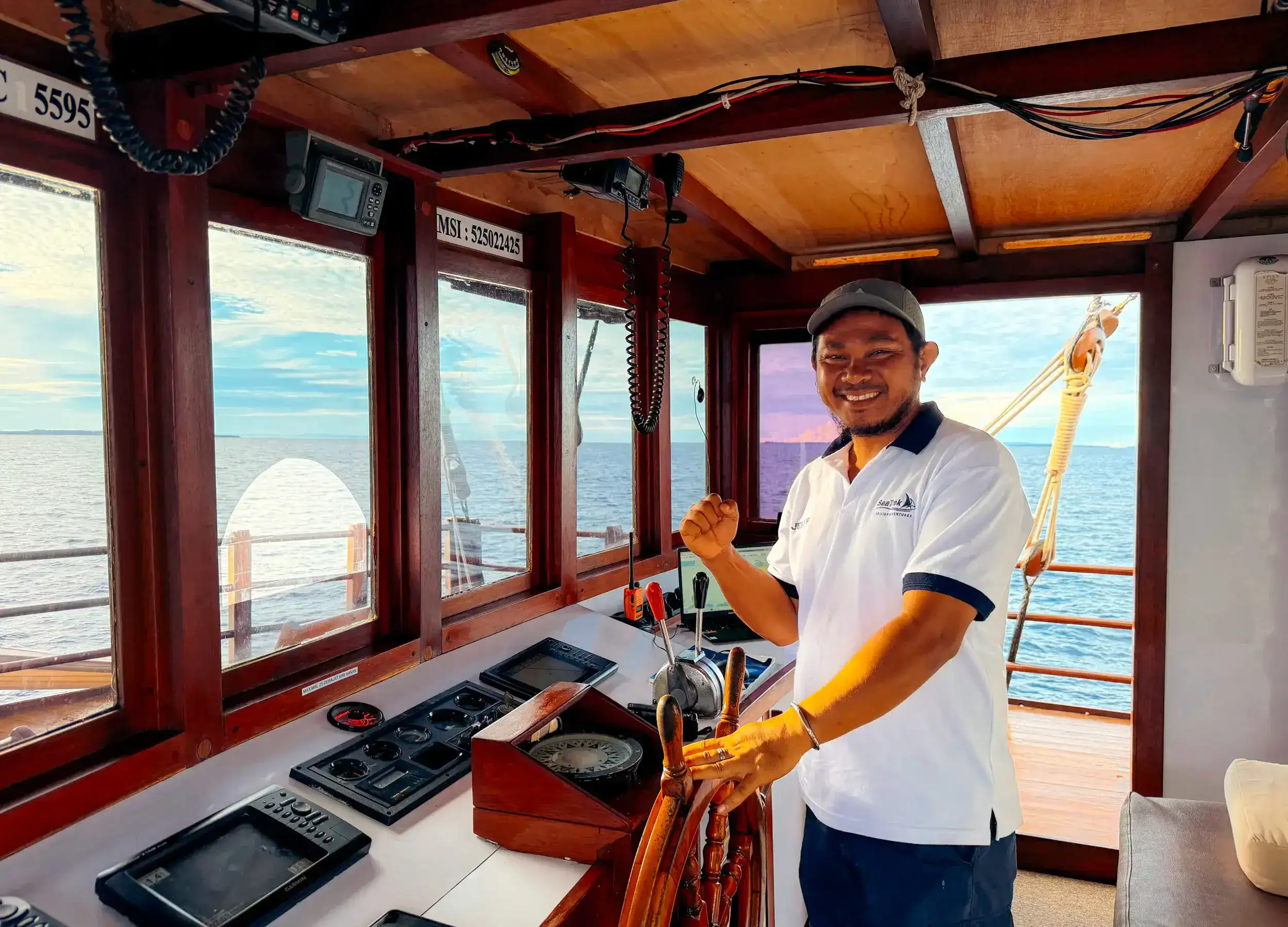Captain Jefri is steering the Katharina.