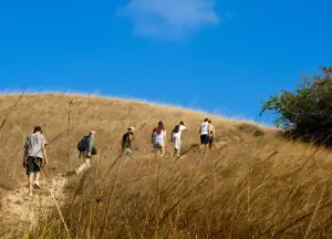 Family Adventurers trekking in Rinca