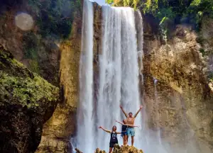Family in the Waterfall