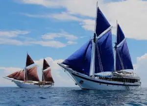 Katharina and Ombak Putih full sails up