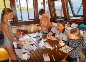 Our Tour Leader drawing with the kids