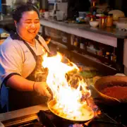Chef Atin in the Ombak Putih kitchen