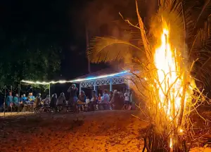 BBQ beach with bonfire