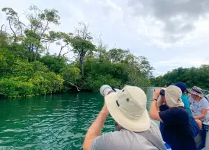 Exploring Belang-Belang Island with the tender