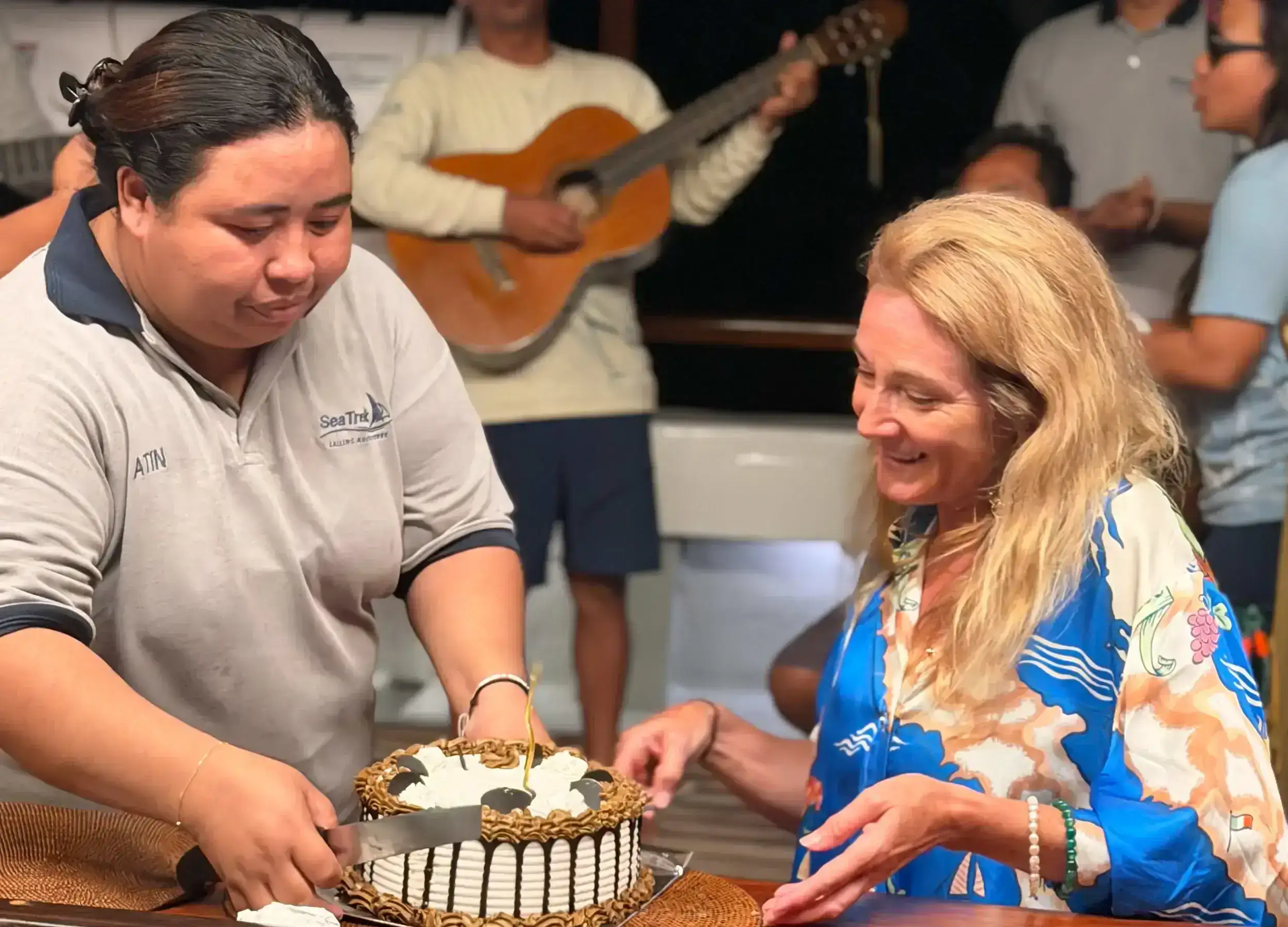 Celebrating guest birthday onboard Ombak Putih